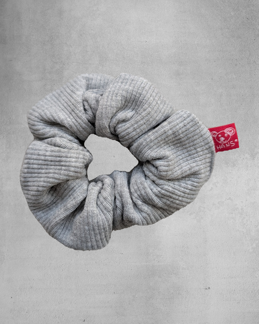 Ribbed Scrunchie Grey